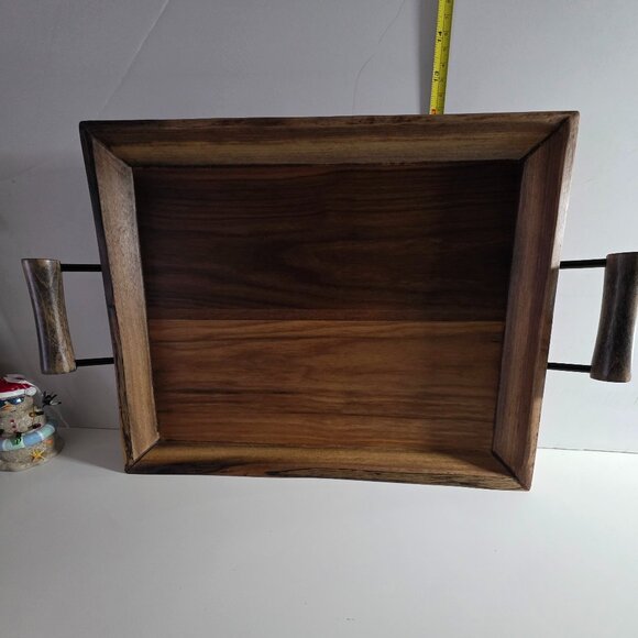 Custom Handmade Live Edge Black Walnut Serving Tray 15" x 12" - Picture 4 of 8